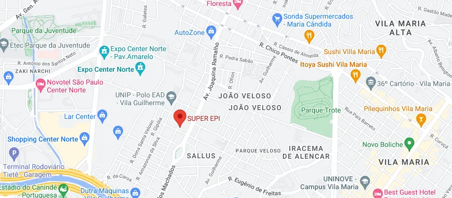 Localização atual da loja Super EPI